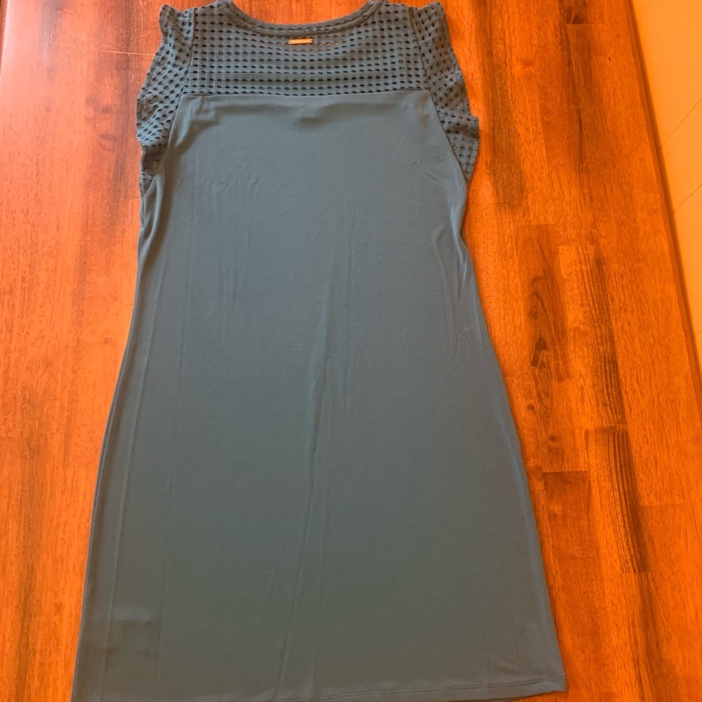 Michael Kors dress women’s small teal sleeveless mini open top pattern - Picture 6 of 9